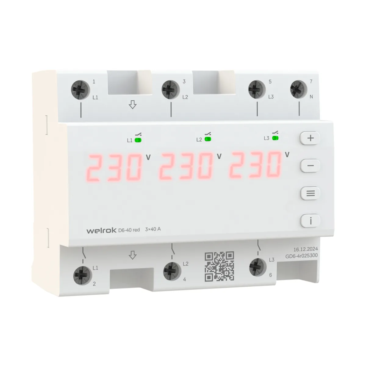 Реле напряжения Welrok D6-40 red